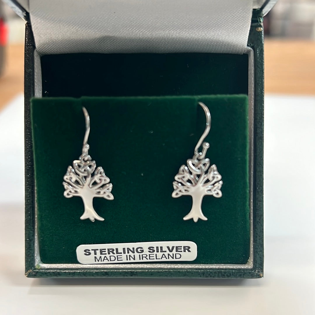 Sterling Silver tree of life earrings D5006