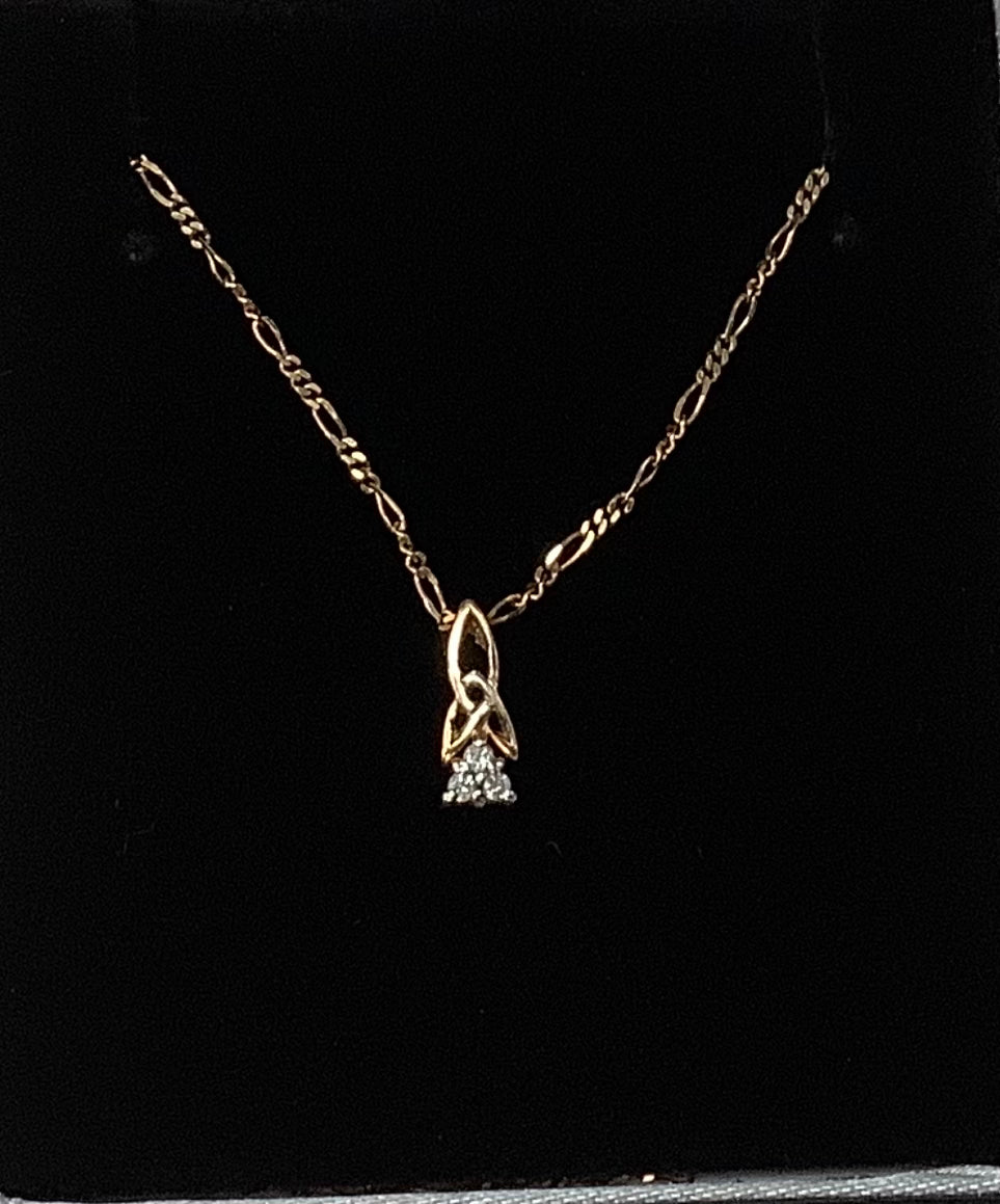 14k trinity with real diamonds