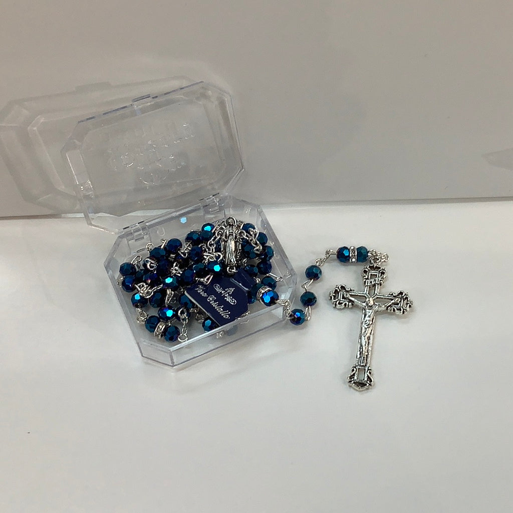 Blue 6 mm Rondelle bead rosary #E26494114