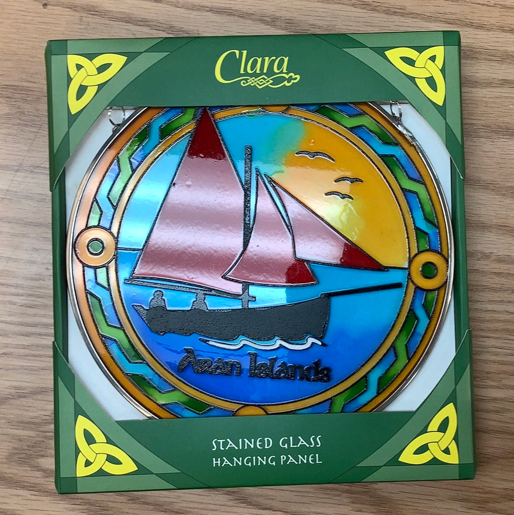 Aran Islands Sail boat stained glass CL-0072-80