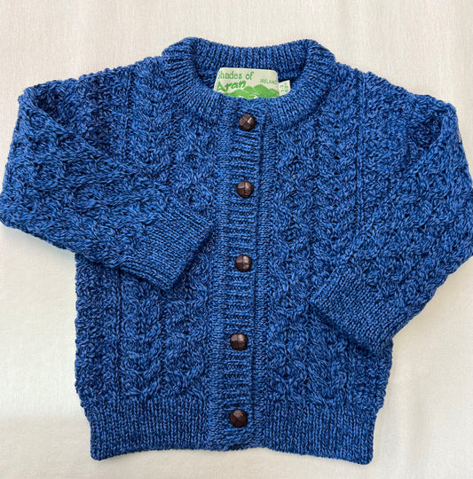 Shades of Aran Bright Blue Cardigan DJ002