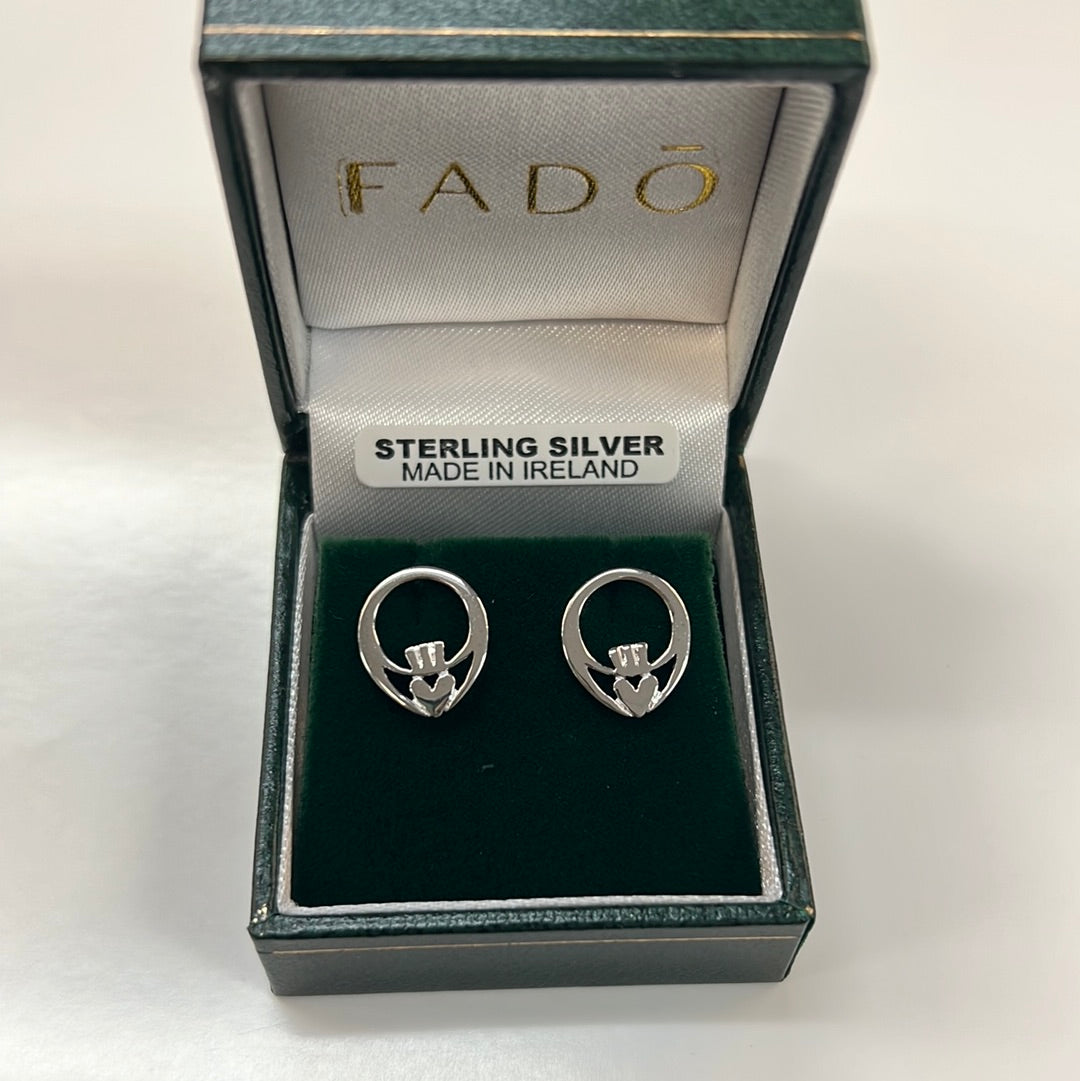 Sterling Silver Ogham Claddagg earrings E2030