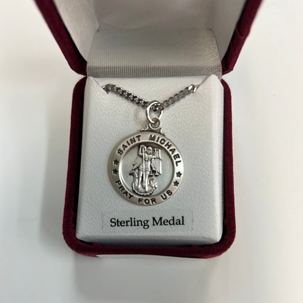 St Michael Medal Sterling Silver L600MK
