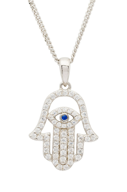 Sterling Silver Evil Eye CZ Necklace ST161