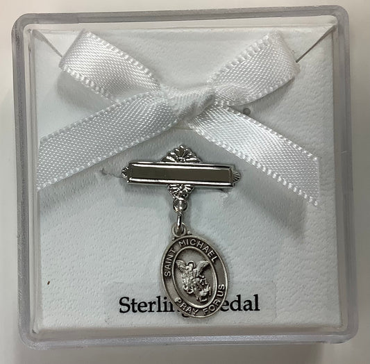 Sterling Silver St. Michael Baby Pin