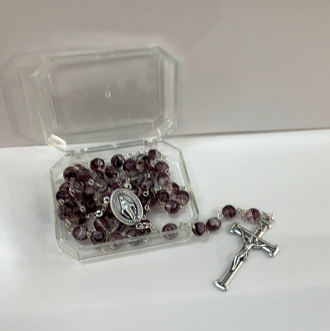 Amethyst glass rosary #E2649302