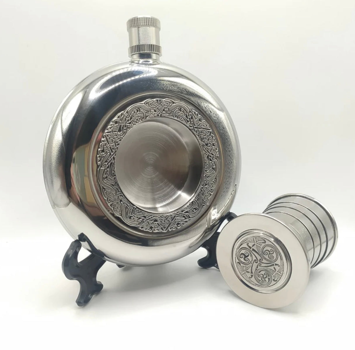 MULLINGAR Pewter round flask P242