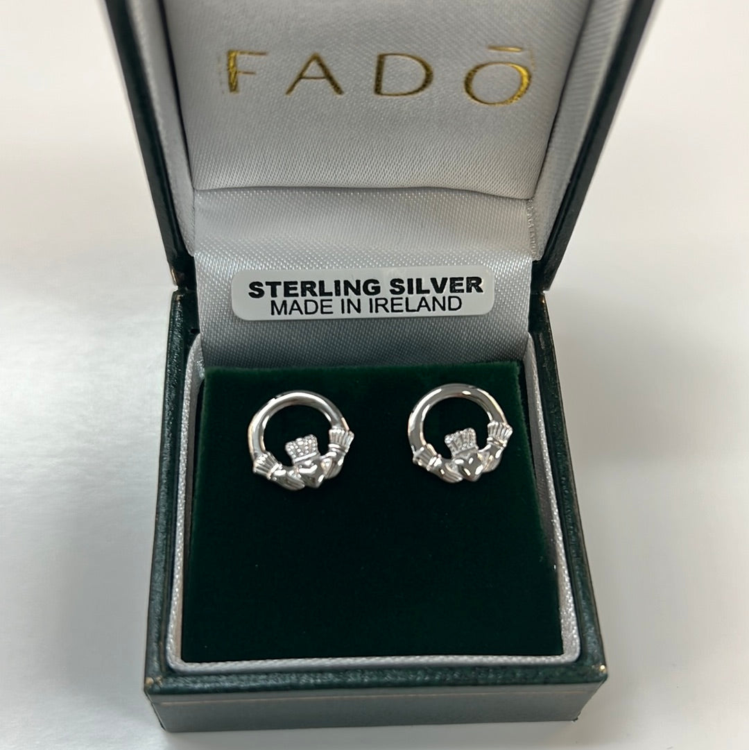 Sterling Silver Small claddagh studs E100
