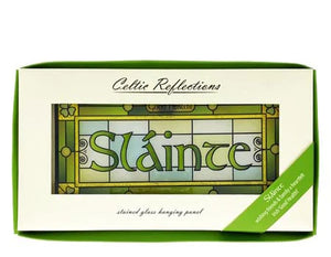 Slainte stained glass panel