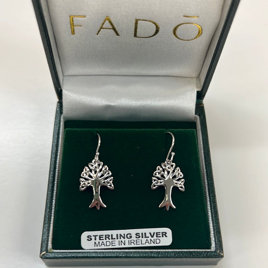 Sterling Silver tree of life earrings D5006