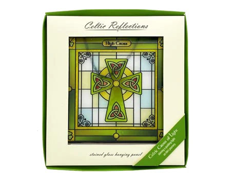 Celtic Cross of Light Stained Glass Panel