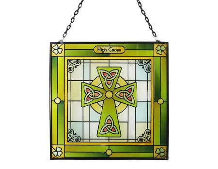 Celtic Cross of Light Stained Glass Panel