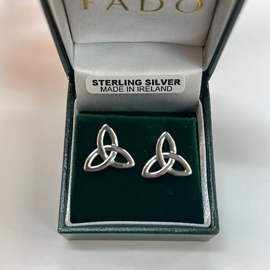 Sterling Silver large trinity knot earrings E114