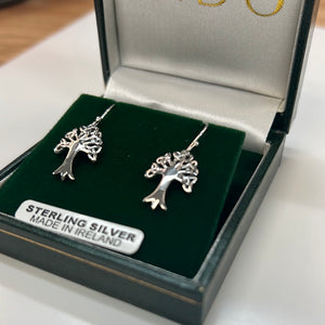 Sterling Silver tree of life earrings D5006