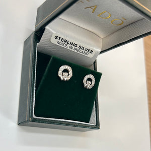 Sterling Silver Claddagh Studs with CZ E100cz