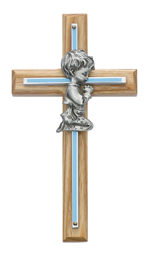 7” OAK WALL CROSS BOY