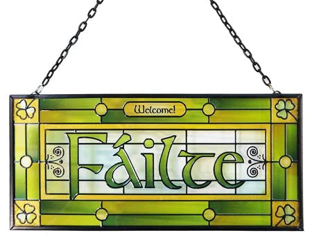 Failte stained glass panel