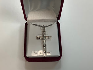 Sterling Silver Crucifix 18” chain L9039