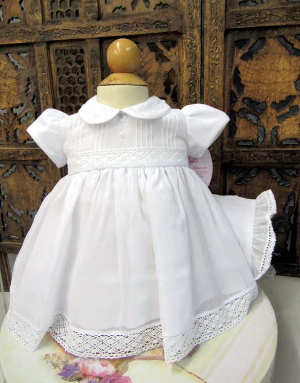 White 3 piece Dress with Bonnet 16630N