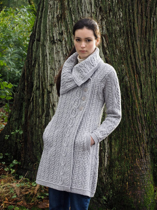 THE BURREN CHUNKY COLLAR COAT X4416 (Light-Grey)