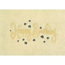 Happy birthday  card green shamrocks