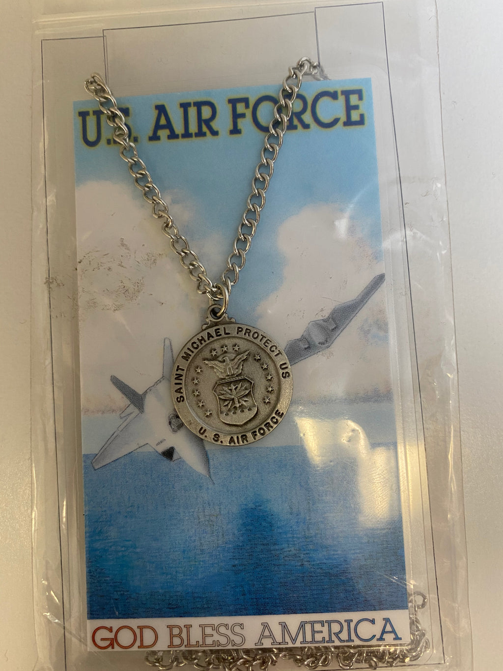 US Air Force medal and prayer card