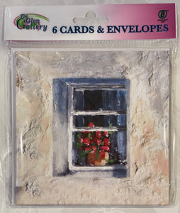 Flowers in the window Blank cards set of 6