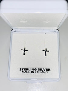Silver Children's Stud Cross Earrings