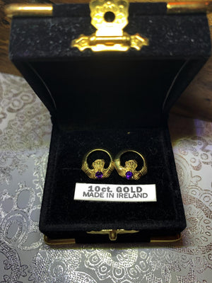 10K Gold Birthstone Earrings