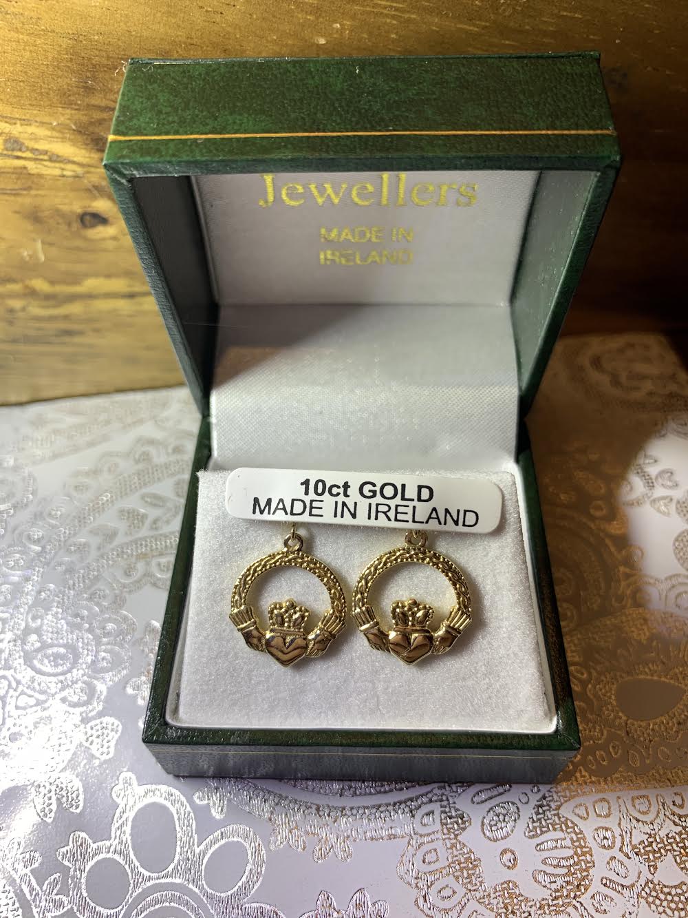 10K Gold Claddagh Earrings