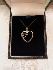 Sterling Silver Heart and Claddagh Necklace