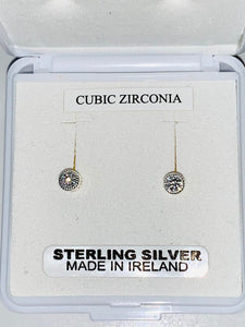 Silver Children's Cubic Zirconia Round Earrings