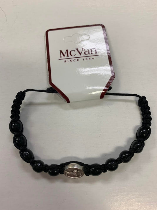 Black Beaded First Communion Bracelet with Chalice