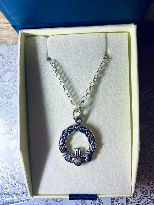 Sterling Silver Claddagh Necklace