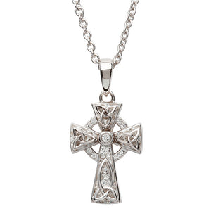 Celtic Trinity Knot Cross Embellished With Swarovski