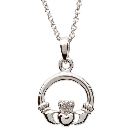 Silver Claddagh Necklace medium SP2116 Made By Shanore