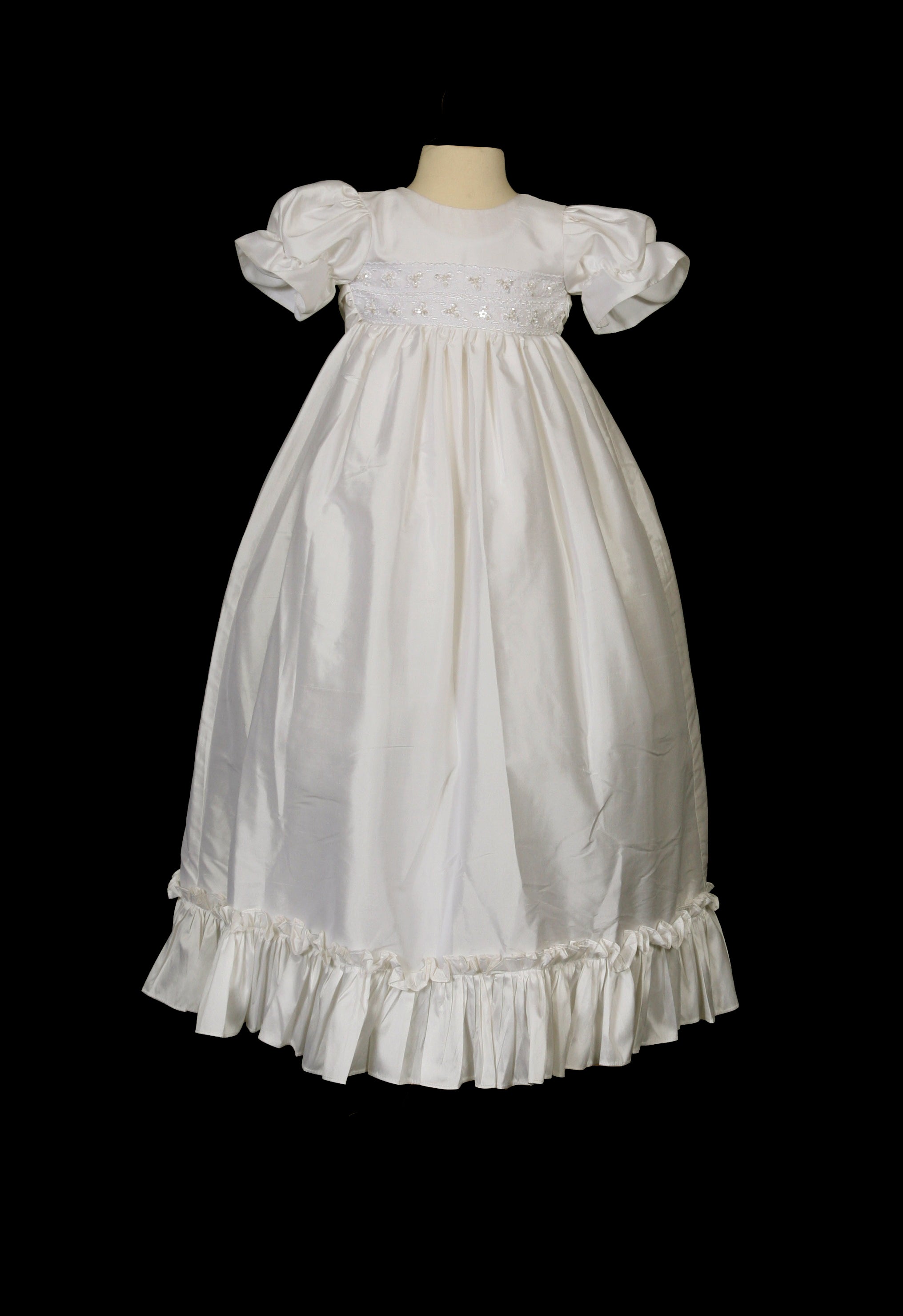 Girls Off-White Christening Dress #i351c