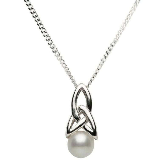 Celtic Silver Pearl Necklace