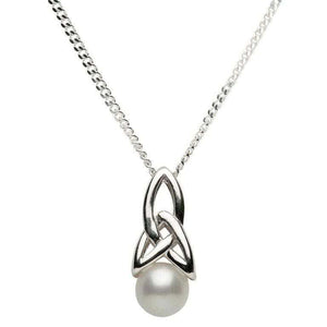 Celtic Silver Pearl Necklace