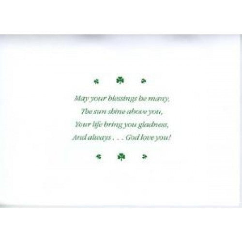 Irish blessing for baby’s christening card with Sheep