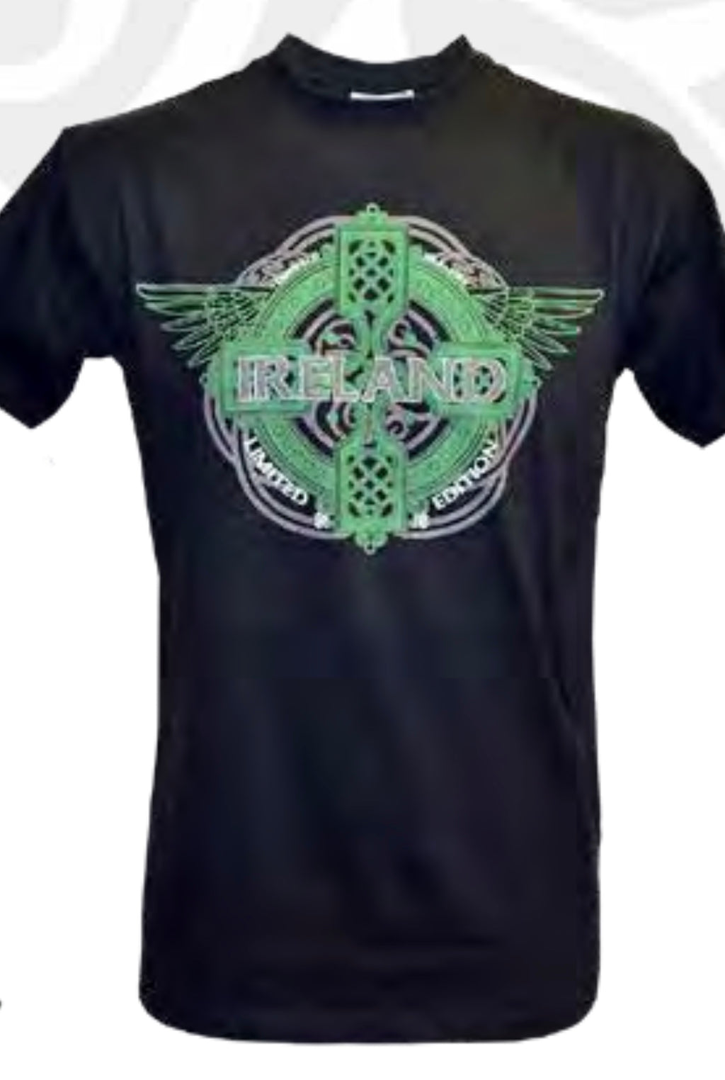 Black Ireland wings Celtic Cross Shirt T1306