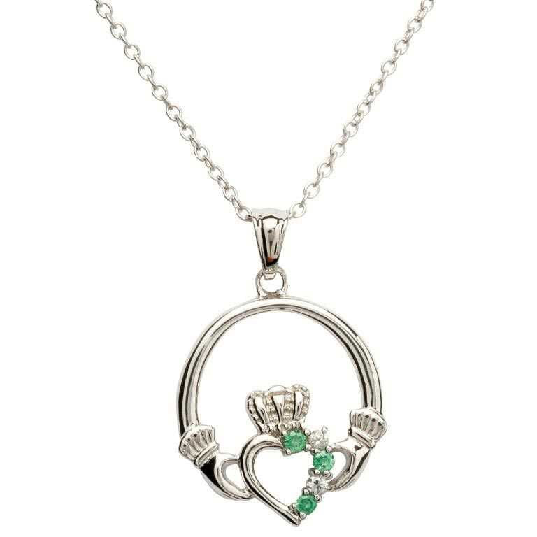 Claddagh Part Set Silver Necklace SP1053GRCZ