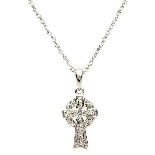 Celtic Trinity Knot Small Silver Cross Made By Shanore