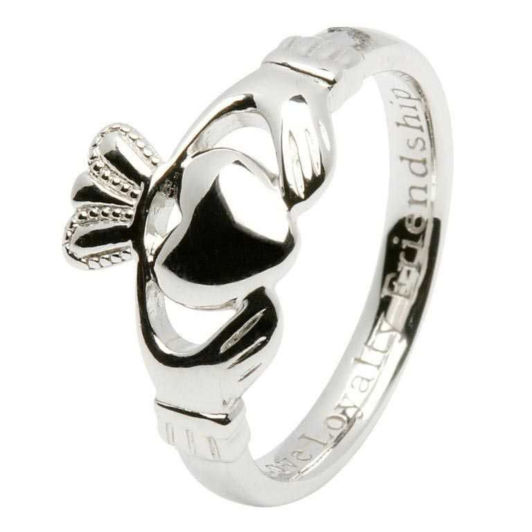 Ladies Claddagh Comfort fit Silver Ring SL92
