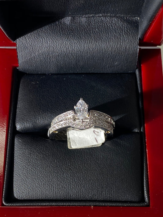 Ladies Wedding set 18k white gold