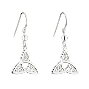 SILVER TRINITY KNOT DROP EARRINGS