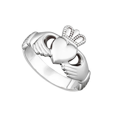 Solvar Ladies heavy sterling silver claddagh S2271