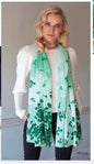 Patrick Francis green/white sham sprig scarf PF1036