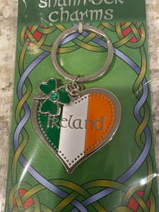 Tri color heart keychain