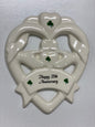 Ceramic claddagh wall plaque 25th Anniversary